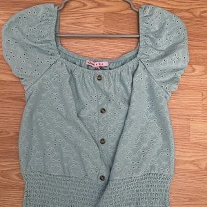 Teal blouse